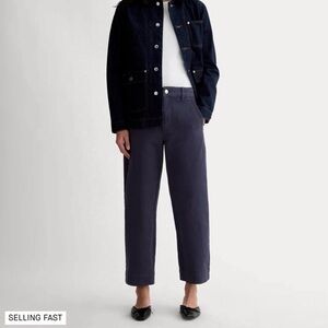 Everlane Navy Denim organic cotton high-rise relaxed straight silhouette jeans 6